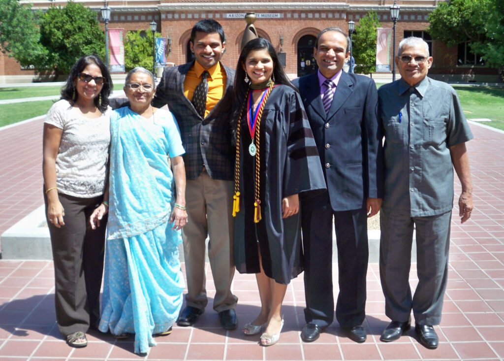 In 2013, Rajal graduated with her Pharmacy degree. Her whole family was there to support her.