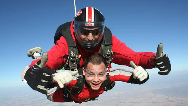 Ramon enjoying skydiving